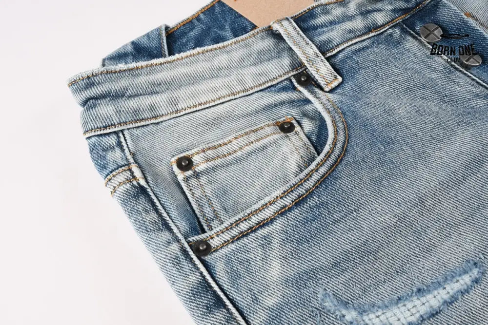 Calça Jeans Ksubi Cinza Claro Patches Retangulares