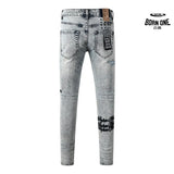 Calça Jeans Ksubi Cinza Lavada Bordado Script