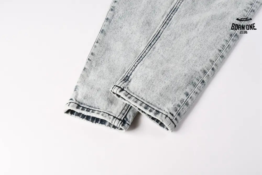 Calça Jeans Ksubi Cinza Lavada Bordado Script