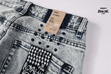 Calça Jeans Ksubi Cinza Lavada Bordado Script