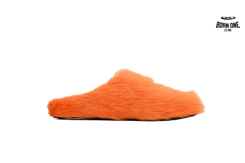 Marni Long-hair Calfskin Fussbett Sabot Orange