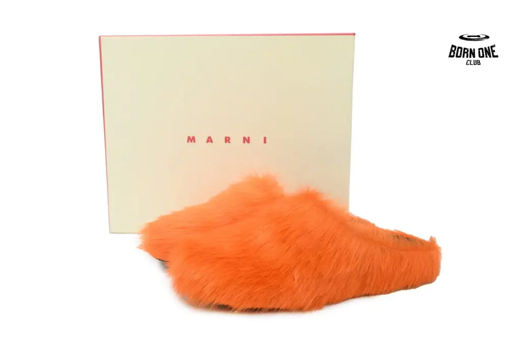 Marni Long-hair Calfskin Fussbett Sabot Orange