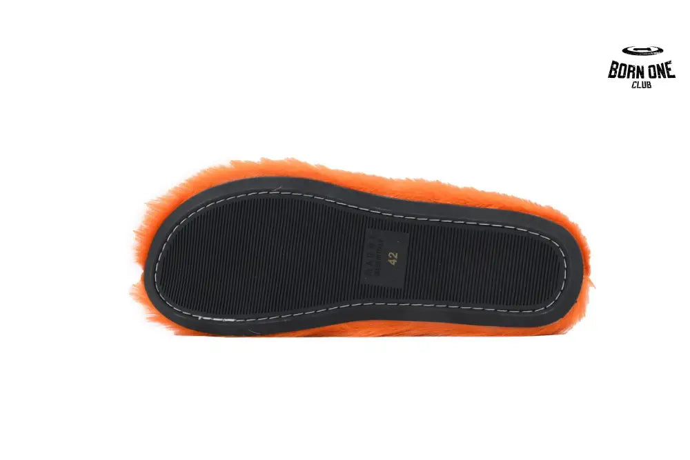 Marni Long-hair Calfskin Fussbett Sabot Orange