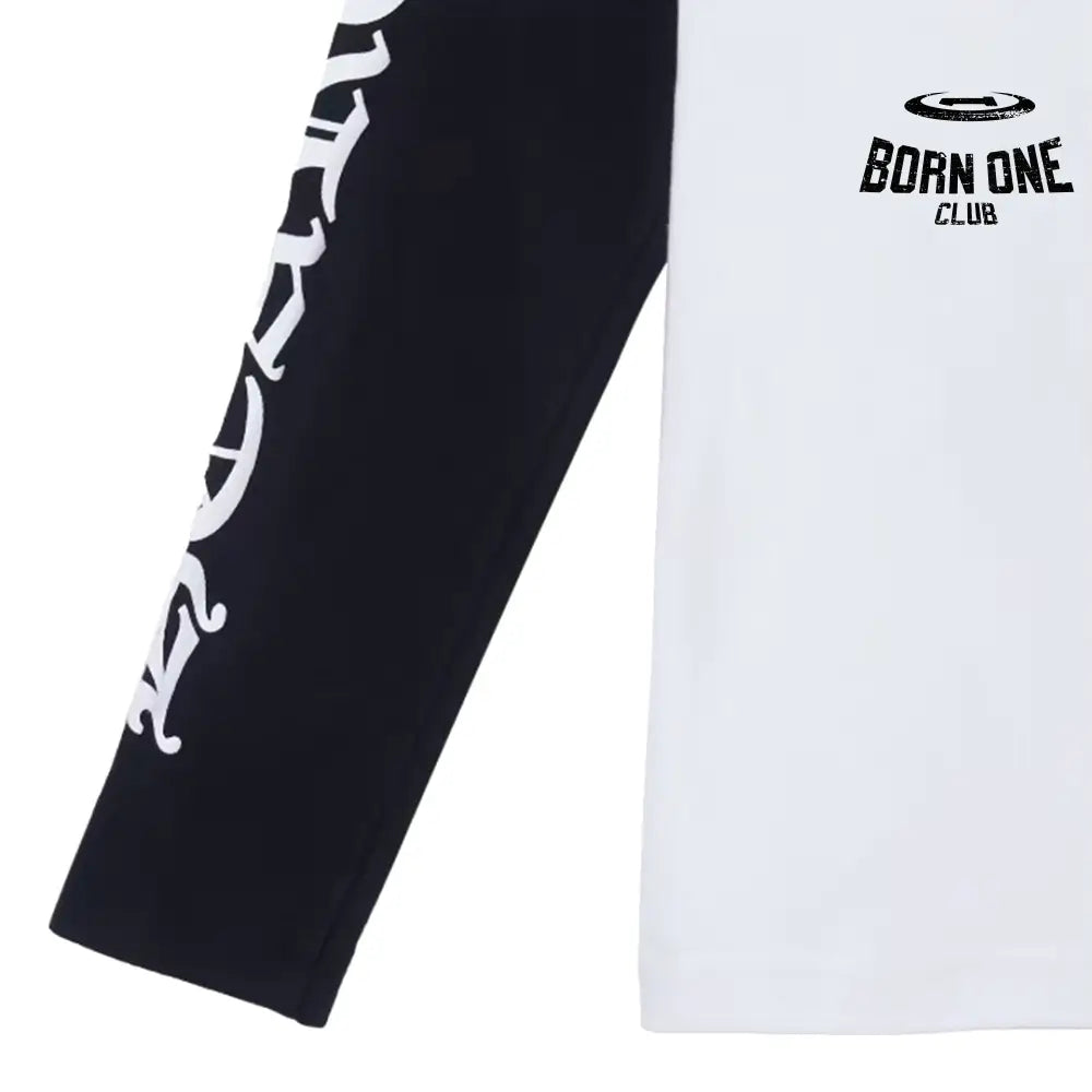 Camiseta Manga Longa Chrome Hearts Raglan Horseshoe Script Branca e Preta