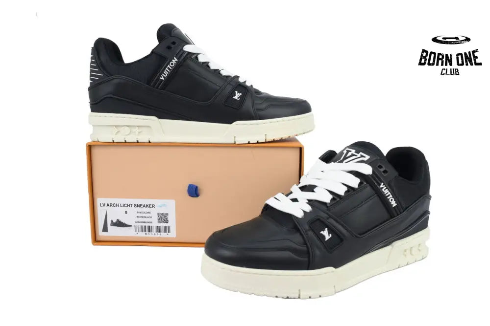 Louis Vuitton Trainer Black Skin And White Background