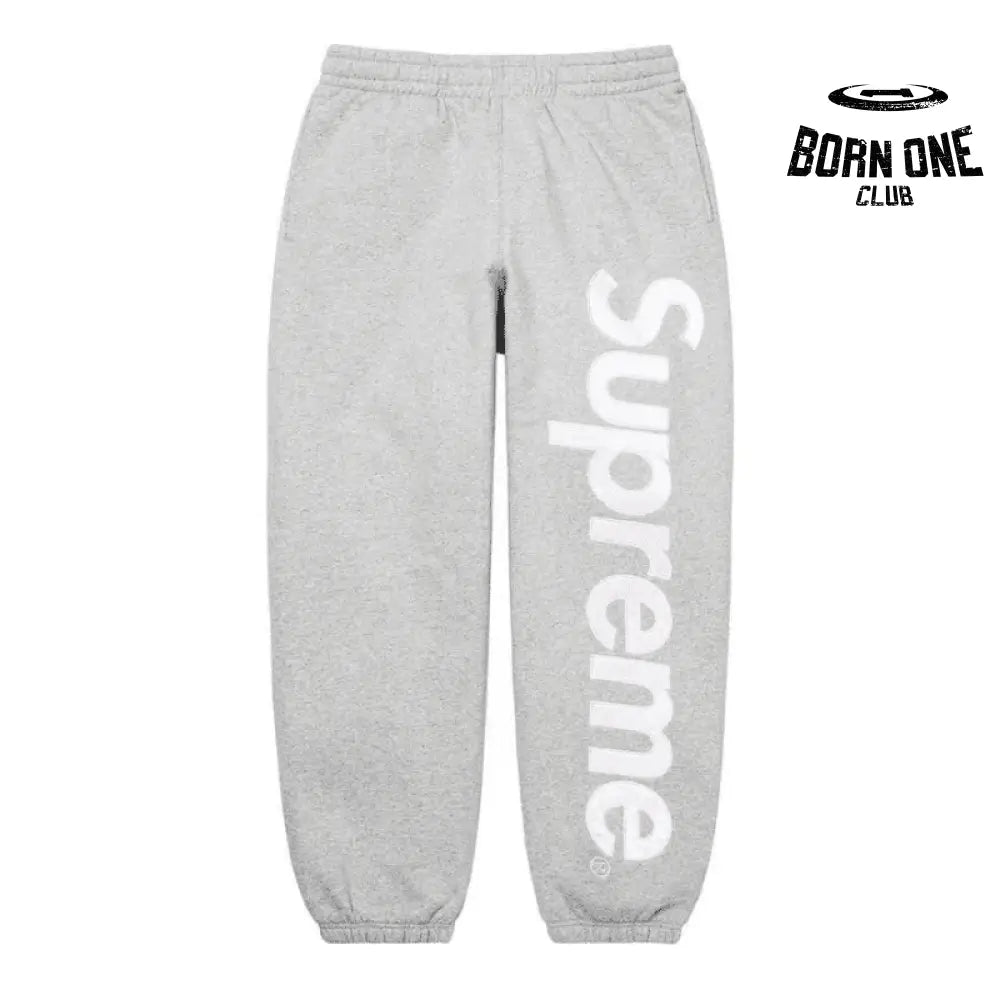Calça Supreme Satin Appliqué Cinza