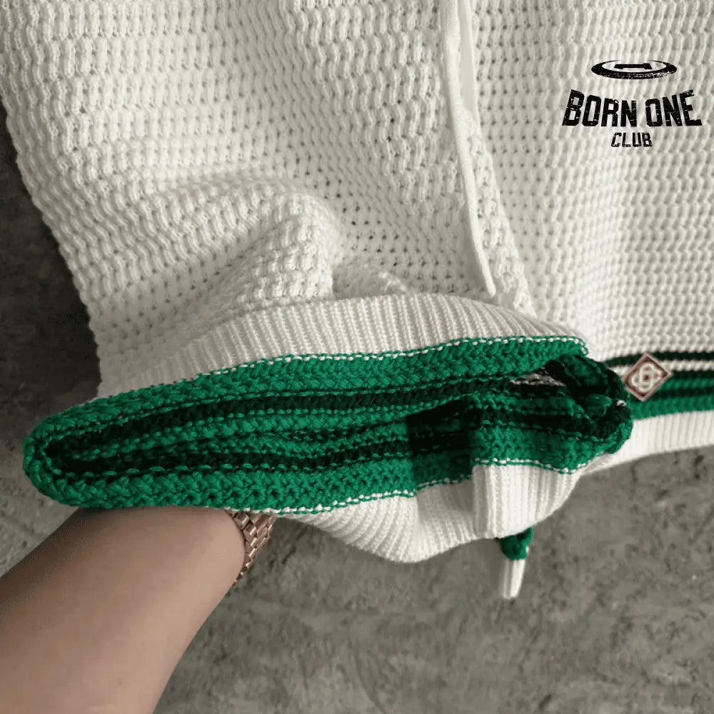 Conjunto Casablanca Crochê Verde/Branco