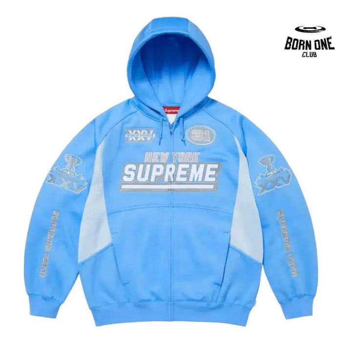 Moletom Supreme Football Zip Up Hooded Light Blue