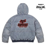 Jaqueta Supreme x Fox Racing Hooded Work Denim
