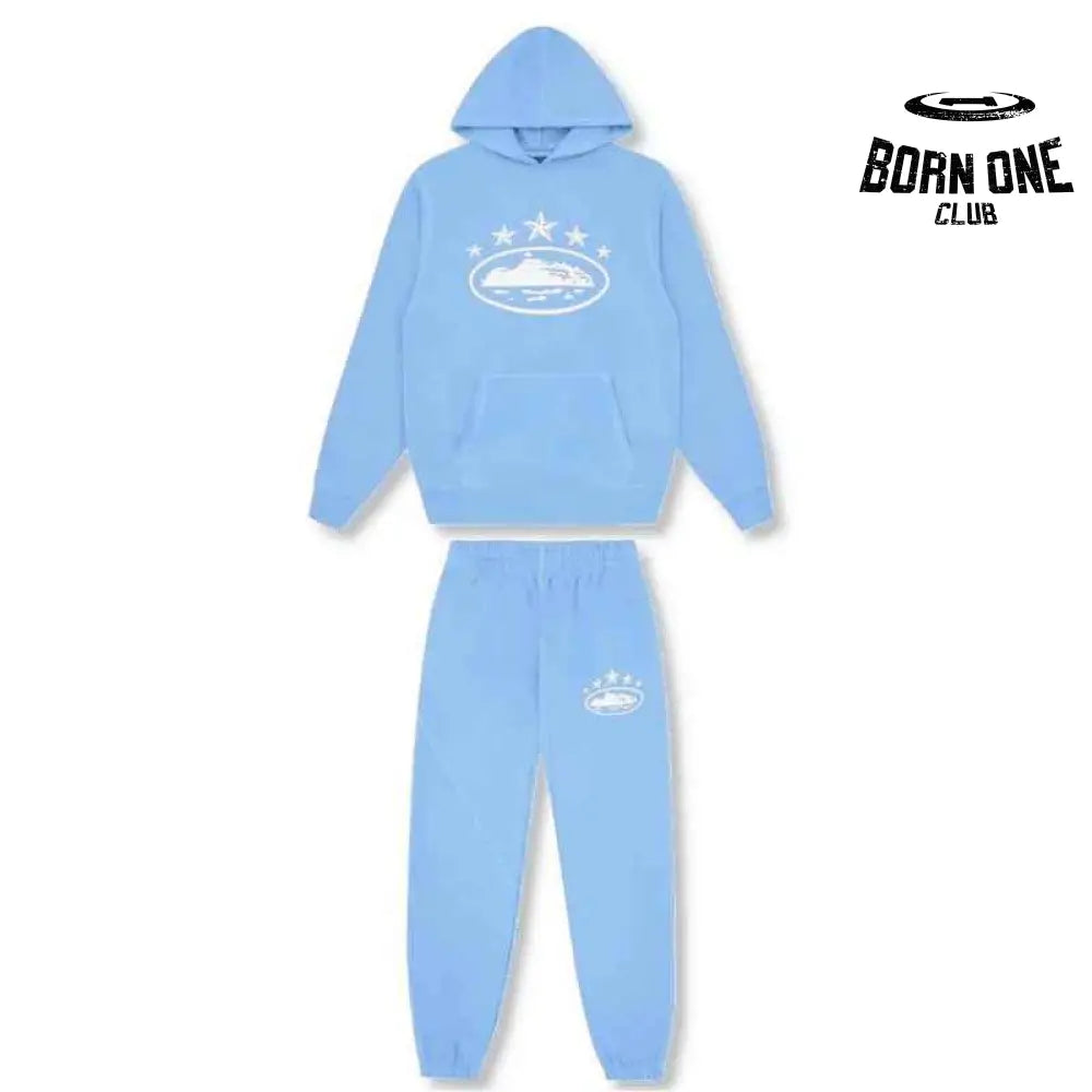 Conjunto Moletom Corteiz 5 Starz Alcatraz Azul