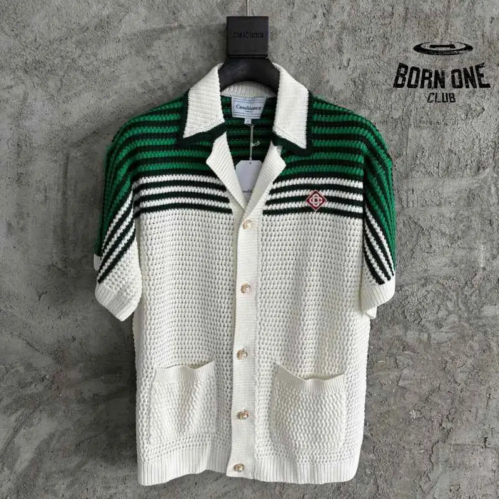 Camiseta Casablanca Crochê Branco e Verde