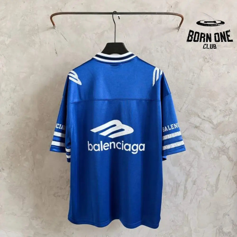 Camiseta Balenciaga Jersey V-neck Oversized Azul