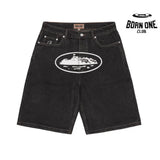 Shorts Corteiz Alcatraz Denim Washed Black