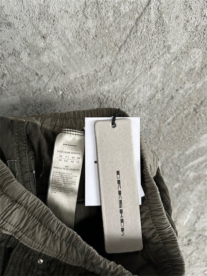 Rick Owens DRKSHDW Cargo Calça Green Cotelê (Alta Qualidade)