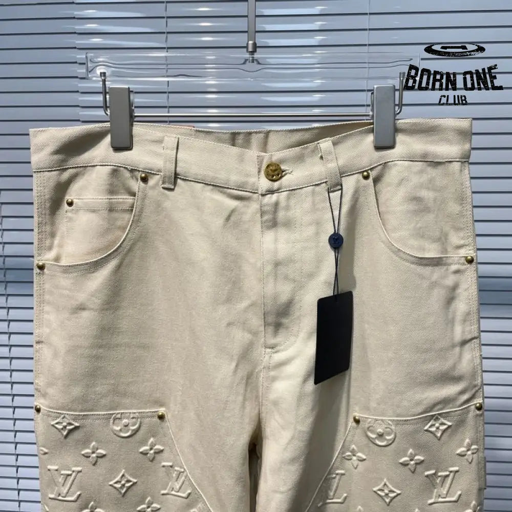 Calça Louis Vuitton Monogram Workwear Carpenter Cream