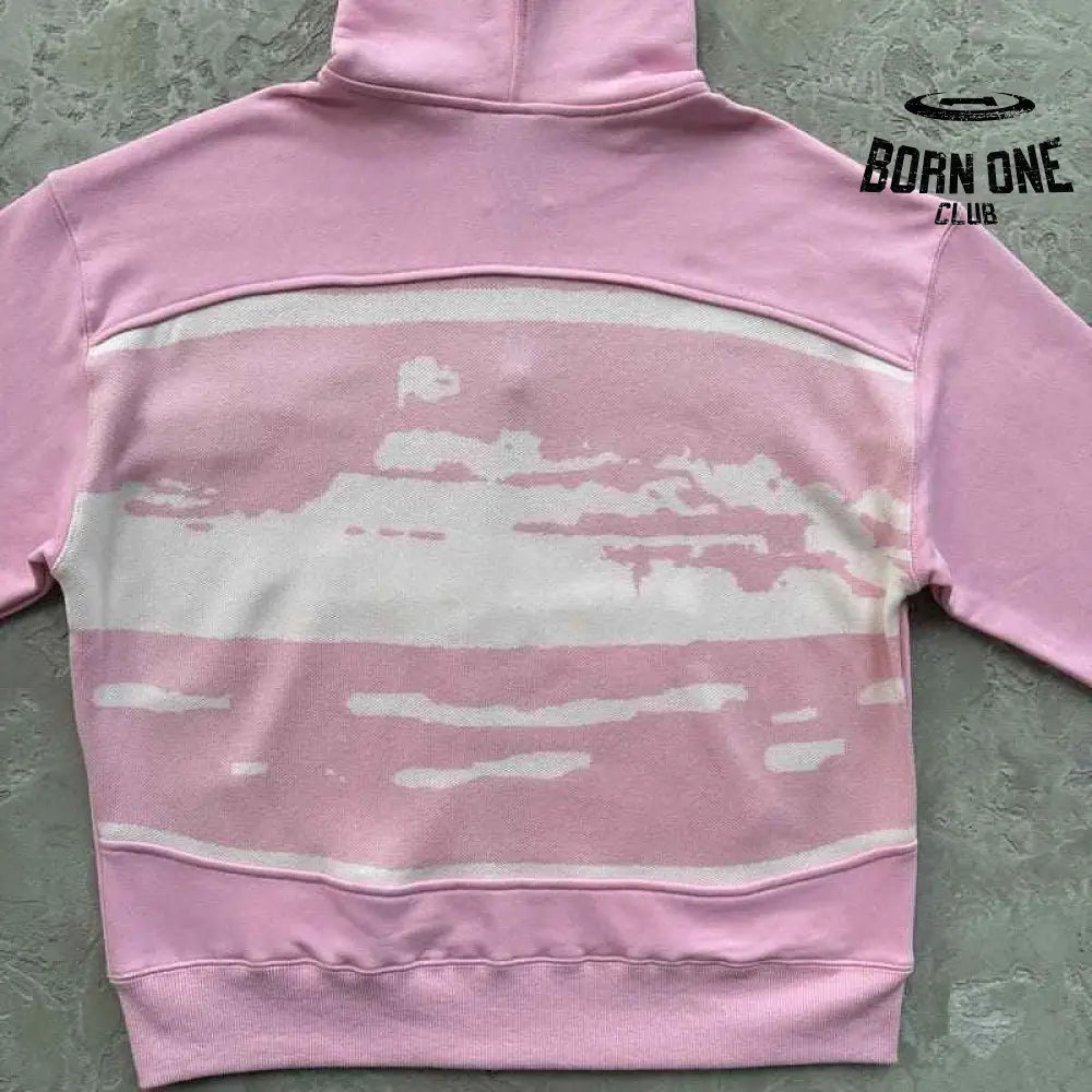 Jaqueta Corteiz Hybrid Knit Alcatraz Rosa