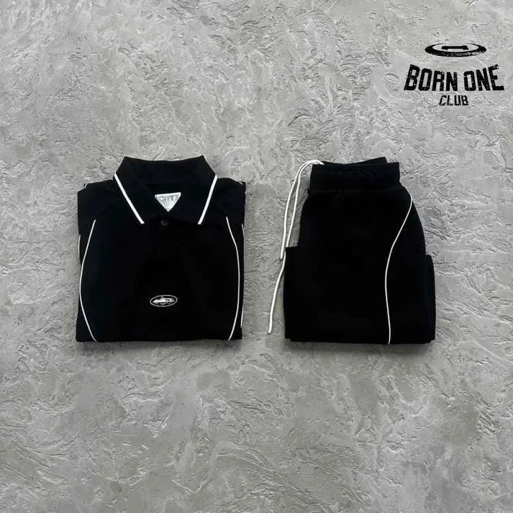 Conjunto Corteiz Island Pique Polo Preto