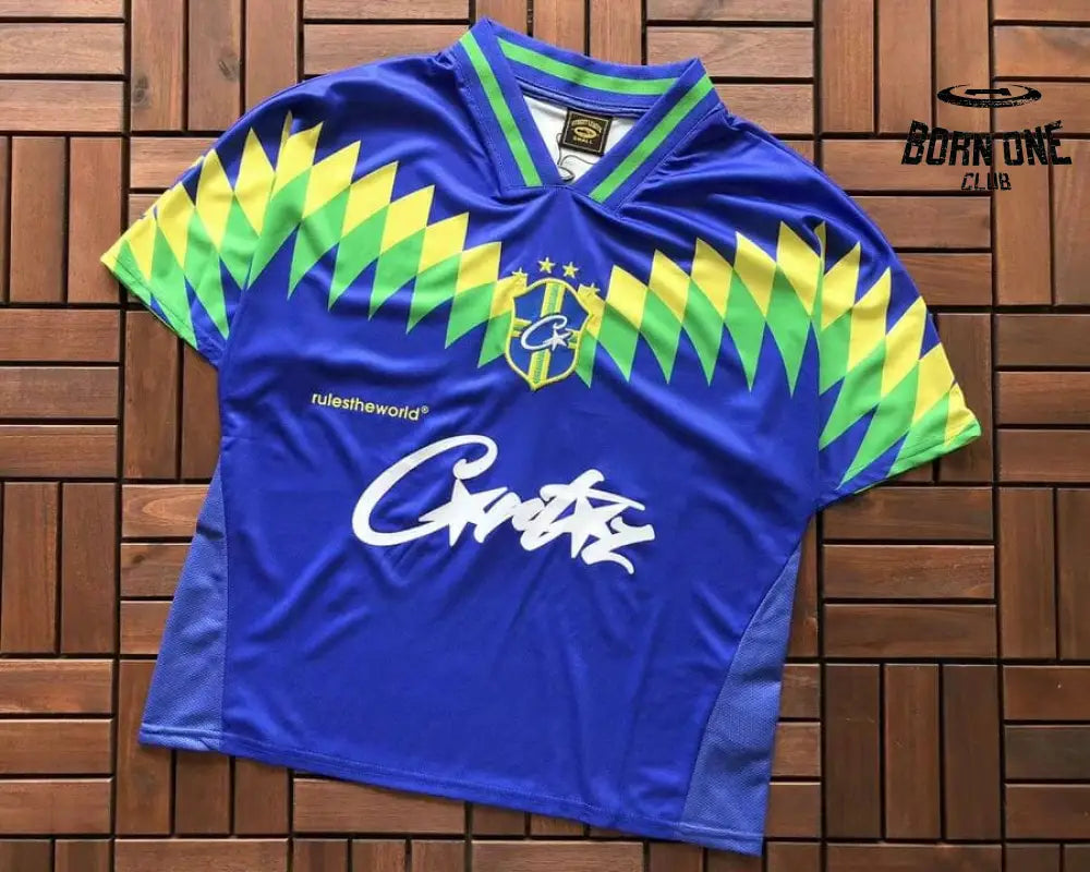 Camiseta Corteiz Futebol Brasil Azul