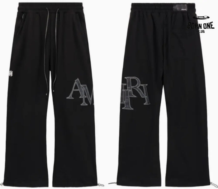 Calça de Moletom Amiri Staggered Logo Preta