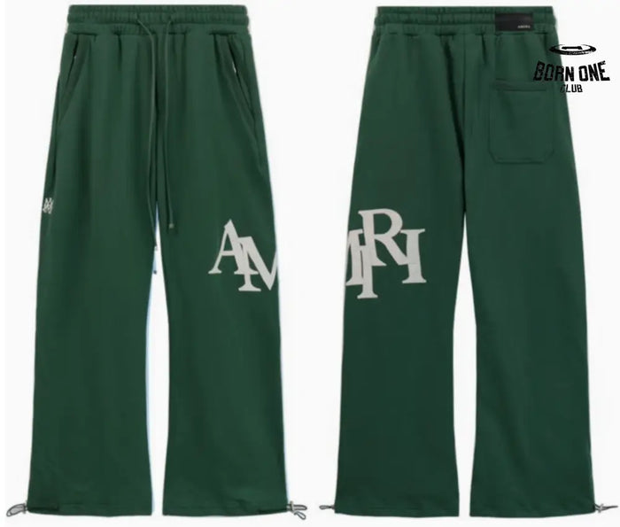 Calça de Moletom Amiri Staggered Logo Verde