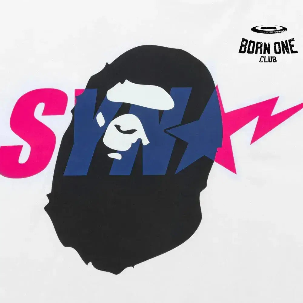 Camiseta BAPE x Syna by Central Cee Ape Head White