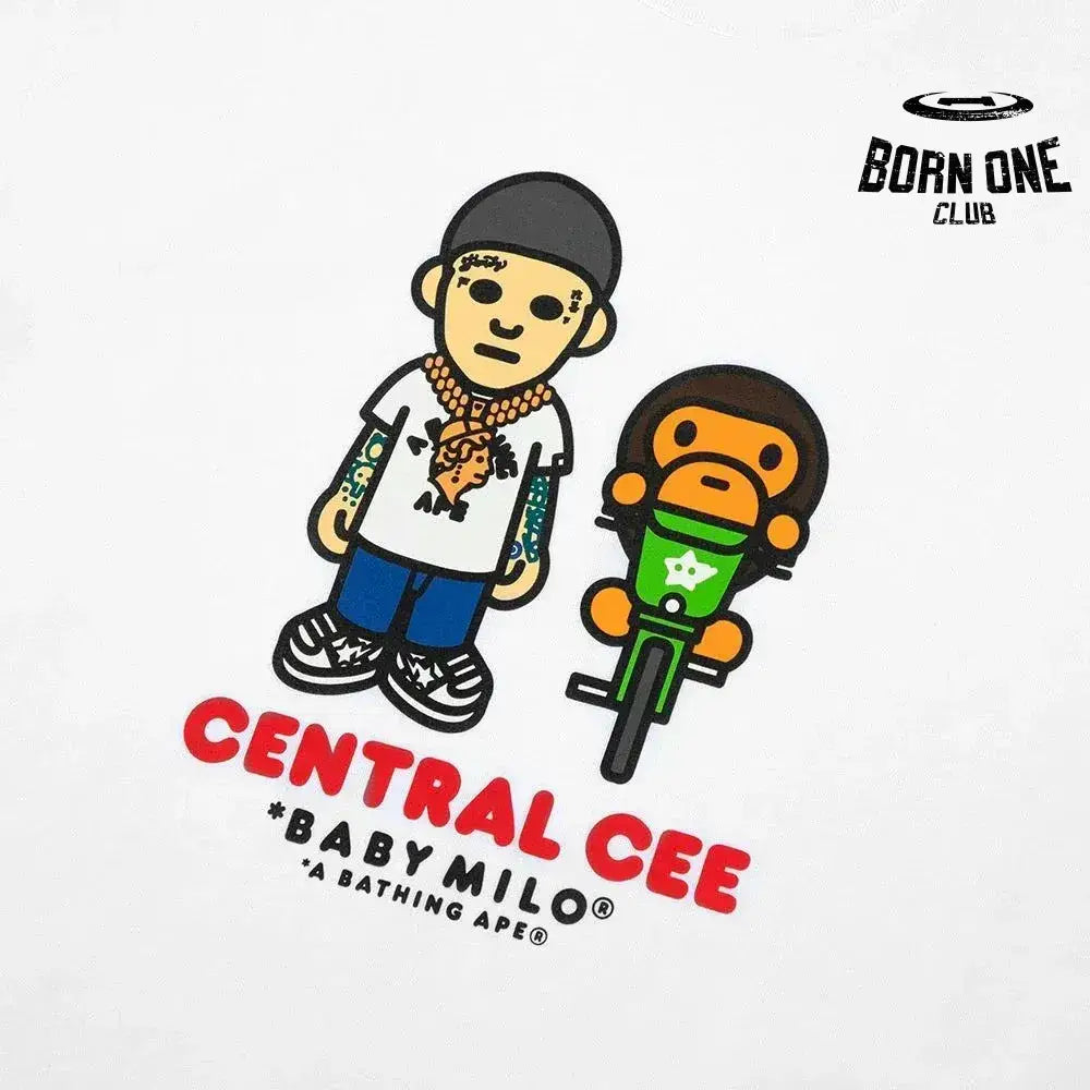 Camiseta BAPE x Syna by Central Cee Bax Milo White