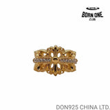 22K Gold CHROME HEARTS Double Floral Ring