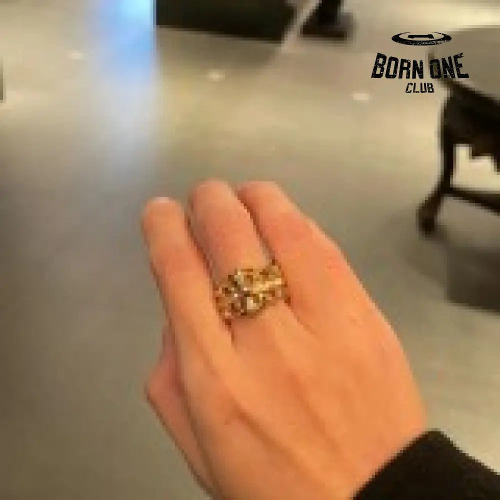 22K Gold CHROME HEARTS Double Floral Ring