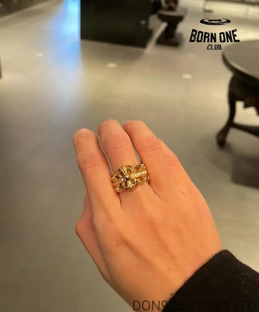 22K Gold CHROME HEARTS Double Floral Ring