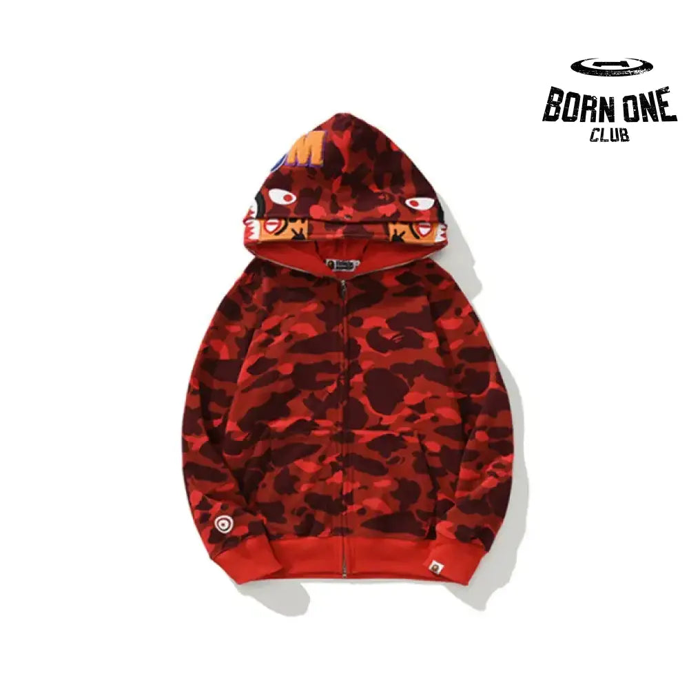 Bape Shark Tiger Head Moletom Zíper