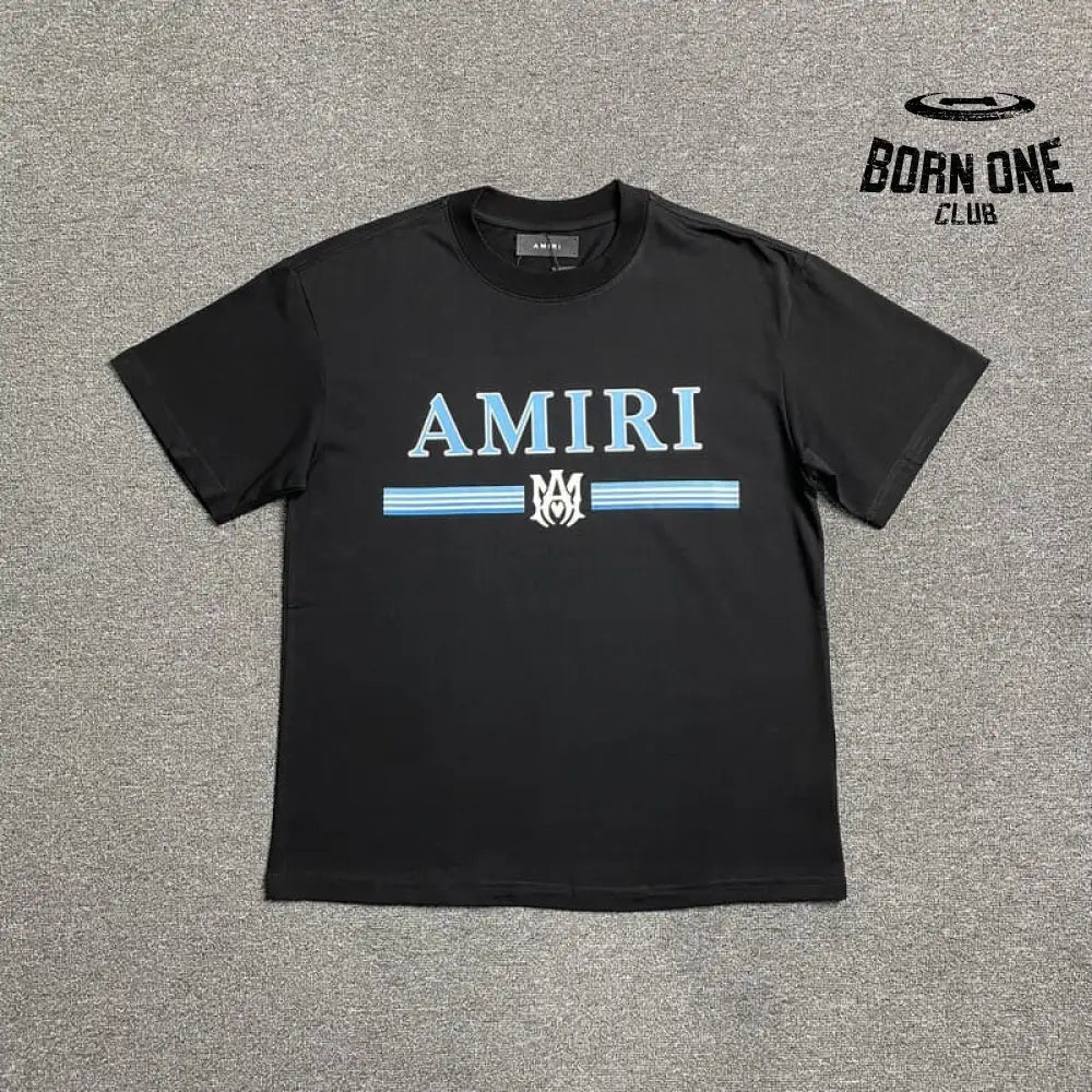 Camiseta Amiri Bar Logo Preto/Azul