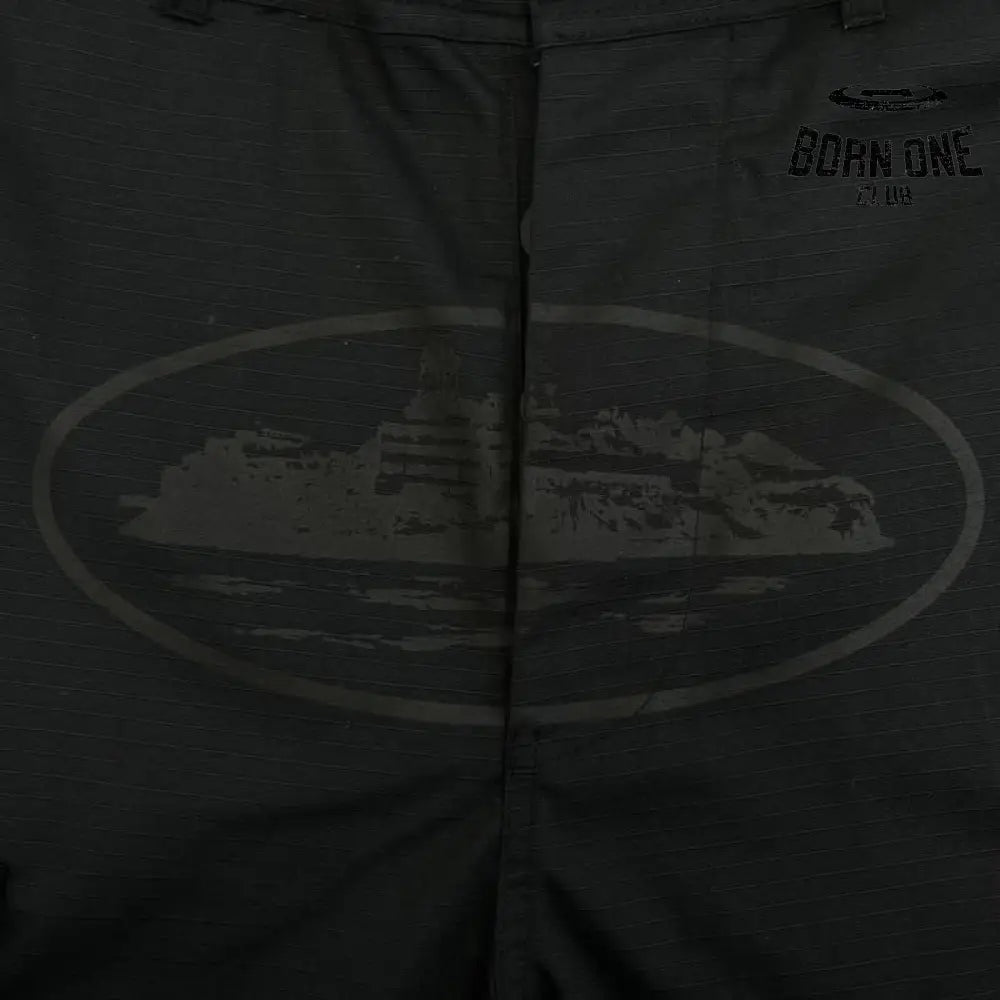 Shorts Cargo Corteiz Logo Preto
