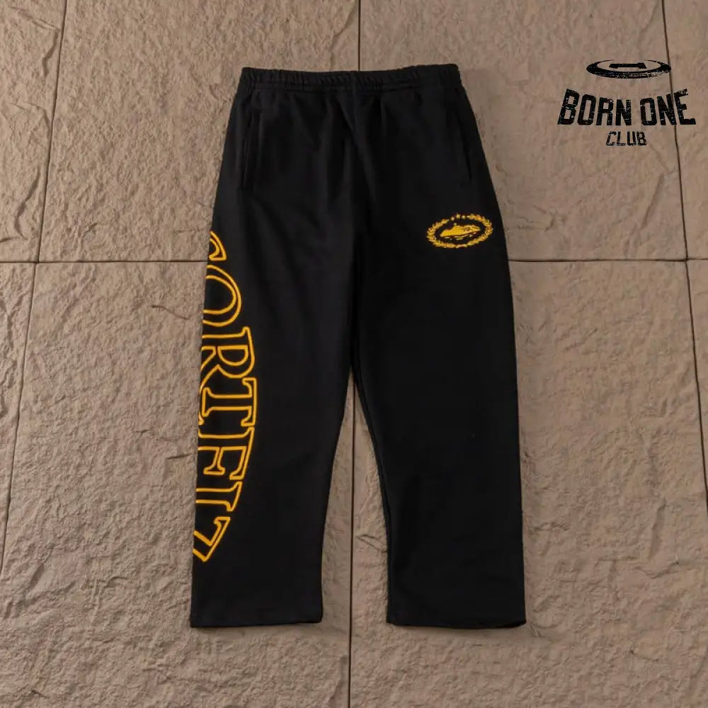 Conjunto Corteiz Superior Royale Preto/Amarelo