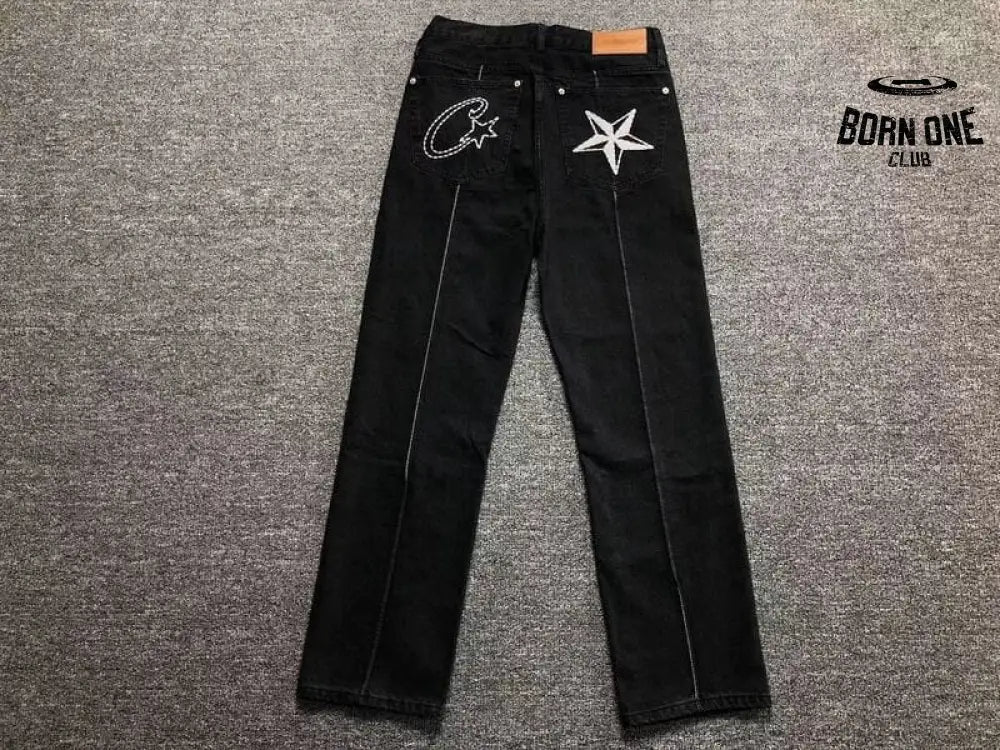 Conjunto Corteiz C-Star Denim Jeans Preto