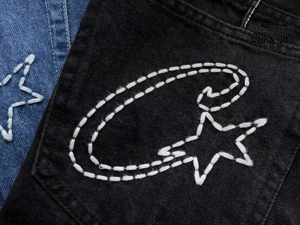 Conjunto Corteiz C-Star Denim Jeans Preto