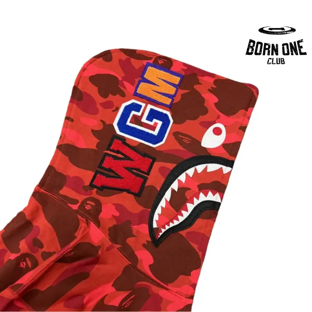 Bape Shark Dual-Tone Camo Shark Moletom Zíper