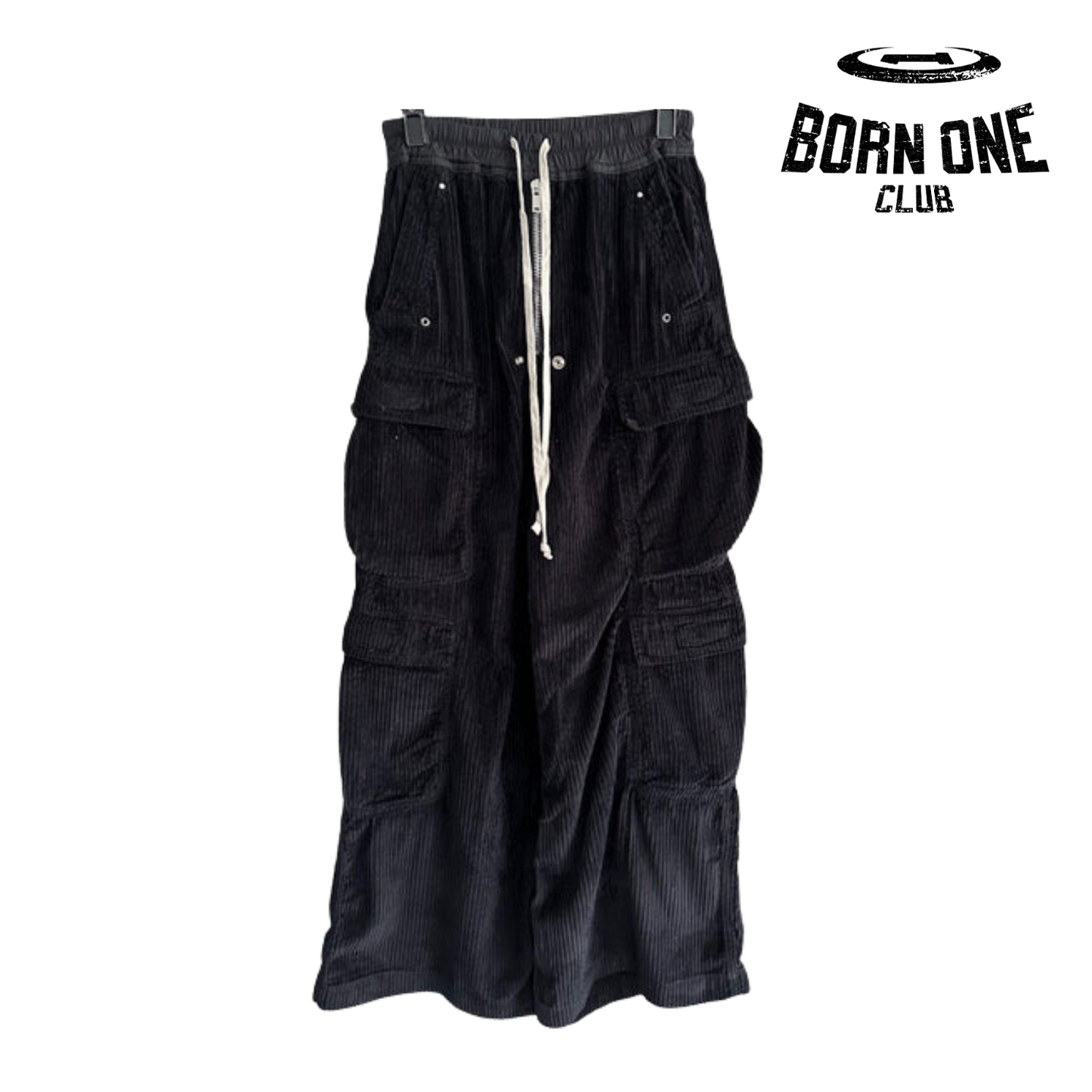 Rick Owens DRKSHDW Cargo Calça Cotelê (Alta Qualidade)