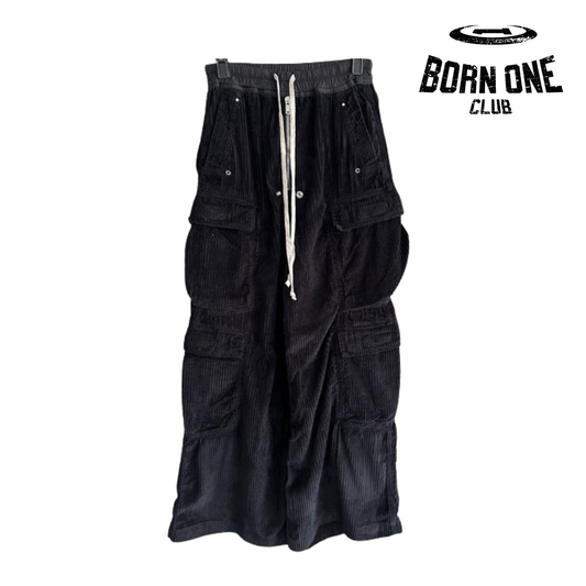 Rick Owens DRKSHDW Cargo Calça Cotelê (Alta Qualidade)
