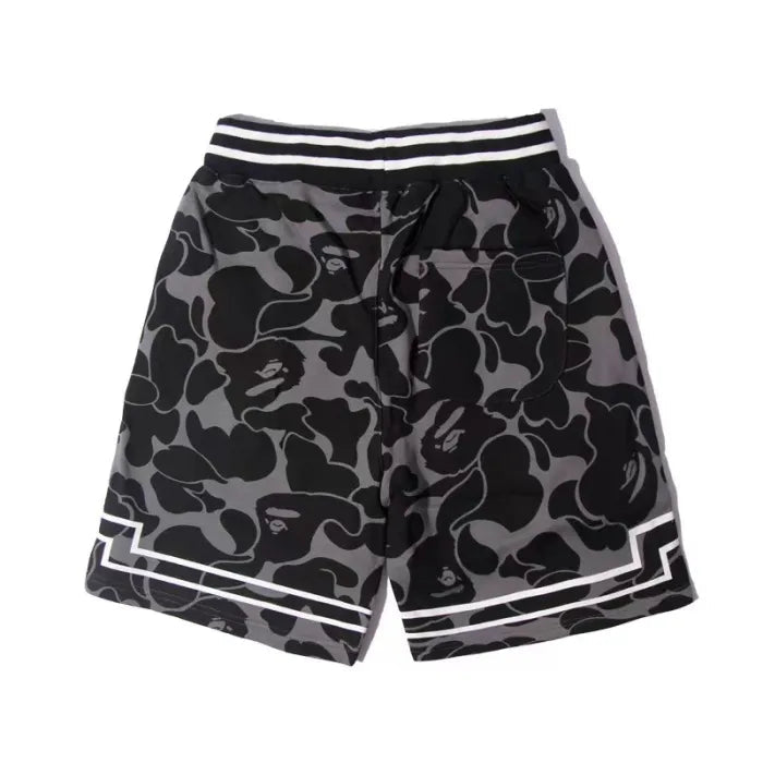Bape Shorts Black Camo Beach