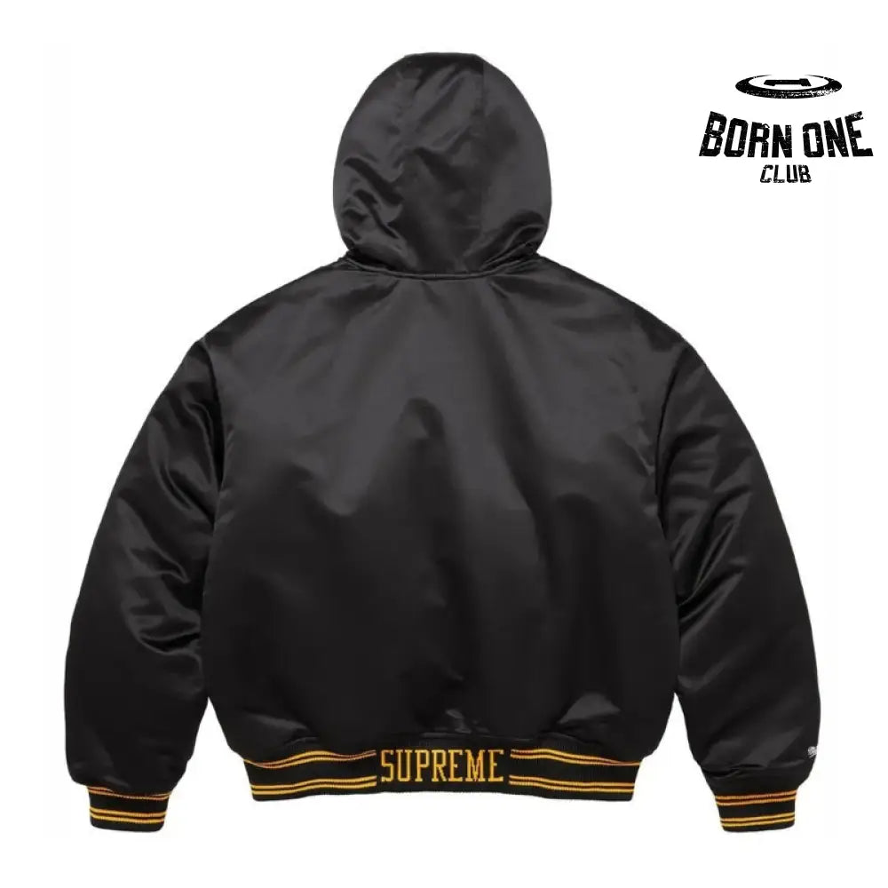 Jaqueta Supreme x Mitchell & Ness Varsity Satin Black