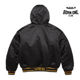Jaqueta Supreme x Mitchell & Ness Varsity Satin Black