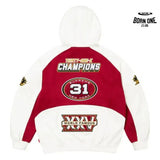 Moletom Supreme Football Zip Up Hooded White Red