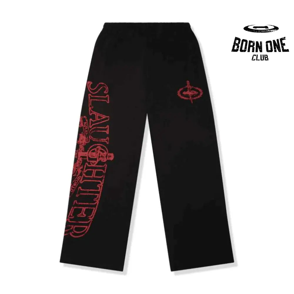Calça Corteiz x 21 Savage Slaughter Gang Preta