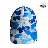 Boné BAPE x Stussy Trucker Blue