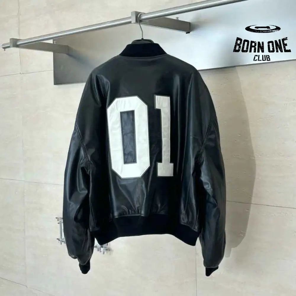 Jaqueta Balenciaga Basketball Bomber Leather Black