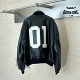 Jaqueta Balenciaga Basketball Bomber Leather Black