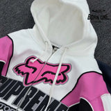 Jaqueta Supreme x Fox Racing Zíper Hooded Pink