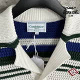 Conjunto Casablanca Crochê Branco e Azul