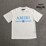 Camiseta Amiri Bar Logo Branca/Azul