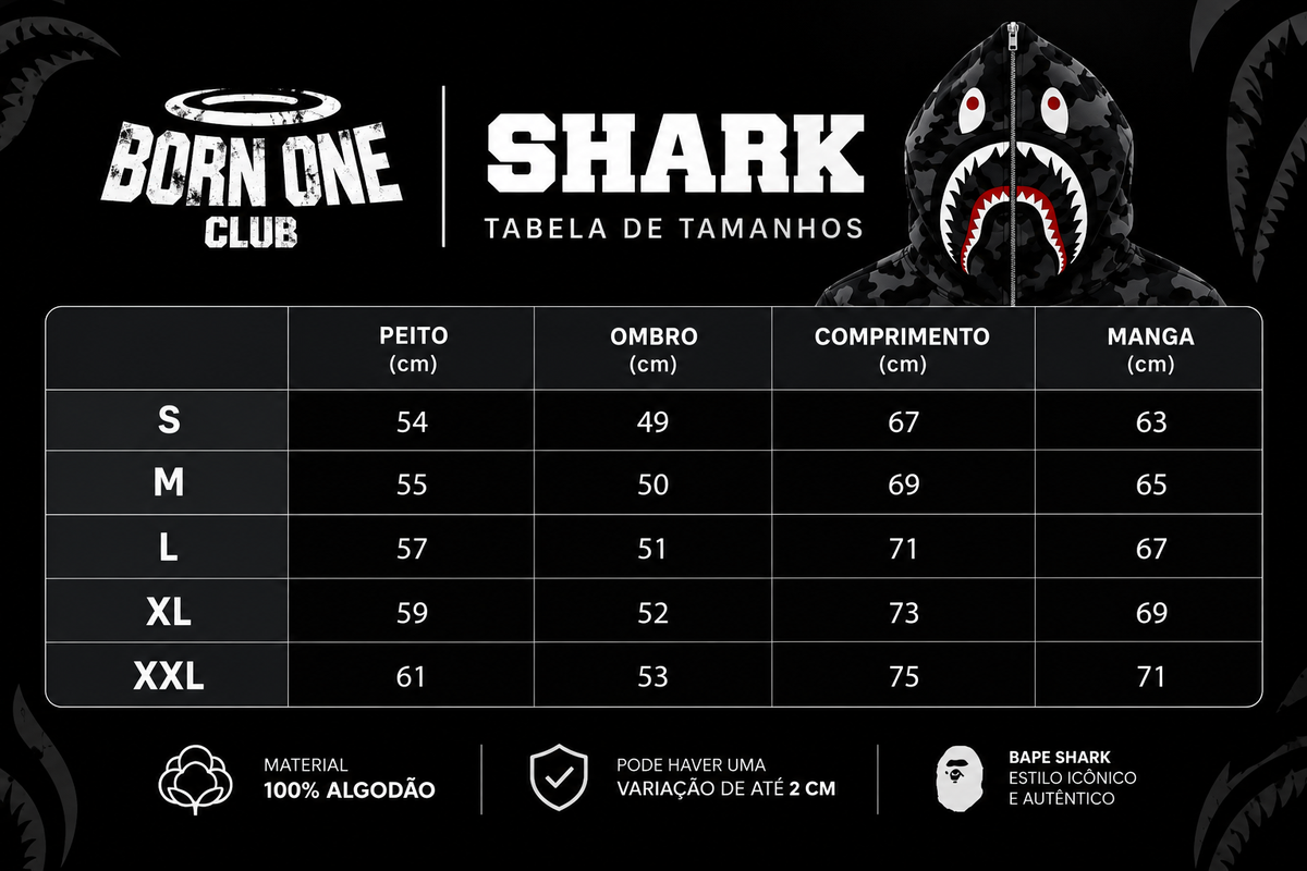 Bape Shark Moletom Zíper